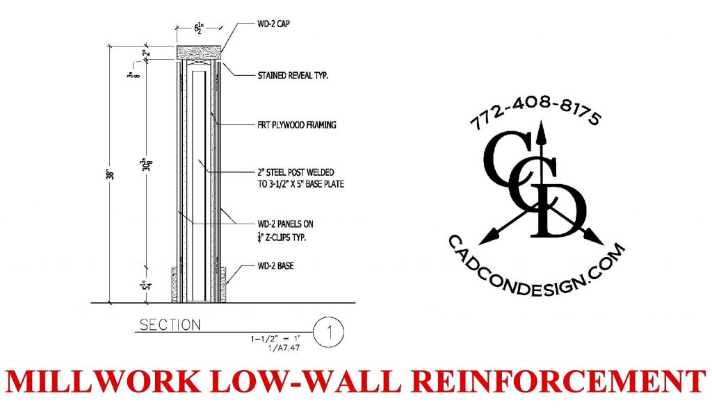 MILLWORK SHOP DRAWING LOW WALL Millwork Shop Drawings